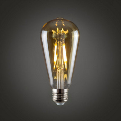 3 Pack E27 Amber Thermal Plastic Pear LED 4W Warm White 2700K 400lm Light Bulb