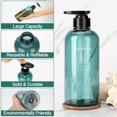 3 Pack Empty Pump Bottle Set, 500ml 16.9oz Refillable Pump Bottle ...