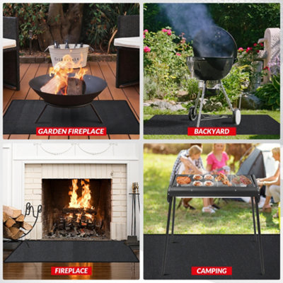 3 Pack Fireproof BBQ Mat 24x42 1300C Torch Tested Non Itchy Fireproof ...