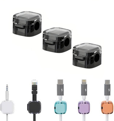 Xuuza 5-Pack Magnetic Cable Holders - Adhesive Cord Clips For Desk, Nightstand, Kitchen, Car (White)