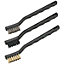 3 PACK Miniature Wire Brush Set - Steel Nylon and Brass - Small Component Brush