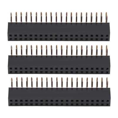 3-Pack of 2x20 Pins 2.54mm Dual Row Right Angle Female Headers for Raspberry Pi