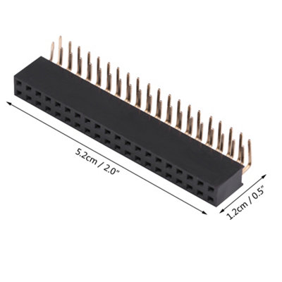 3-Pack of 2x20 Pins 2.54mm Dual Row Right Angle Female Headers for Raspberry Pi