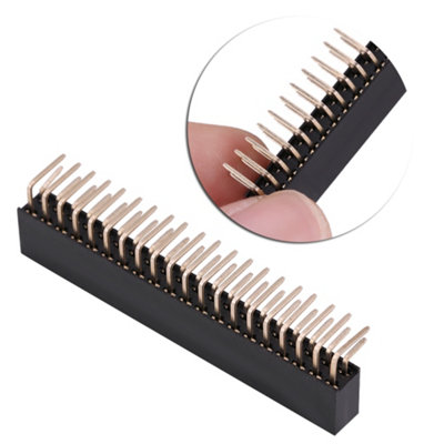 3-Pack of 2x20 Pins 2.54mm Dual Row Right Angle Female Headers for Raspberry Pi