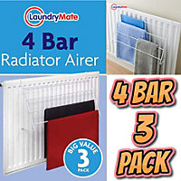 3 Pack of 4 Bar Radiator Airer Dryer Clothes Drying Rack Rail Towel Holder Hang
