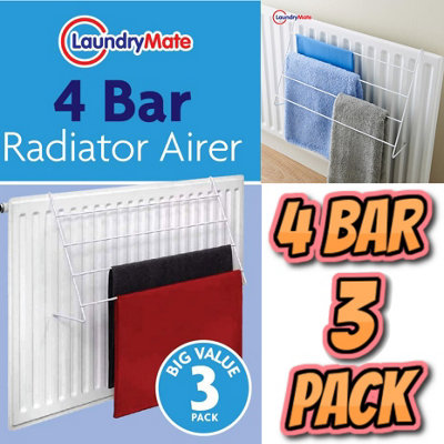 Pack of Bar Radiator Airer Dryer Clothes Drying Rack Rail