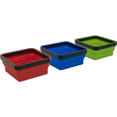 3 Pack of Collapsible Magnetic Parts Trays for Easy Organization of Screws, Nuts, and Bolts
