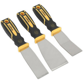 3 PACK - Premium Rigid Blade Hand Scraper Set - 1.8mm Stiff Hardened Steel Glass