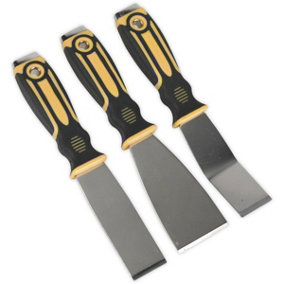 3 PACK - Premium Rigid Blade Hand Scraper Set - Hammer Cap Hardened Steel Chisel