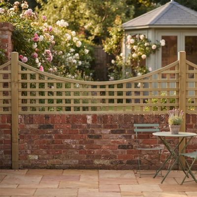 3 Pack Privacy Fence Panels Topper 6ft x 2ft Concave Top Square Trellis ...