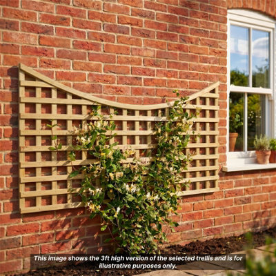 3 Pack Privacy Fence Panels Topper 6ft x 2ft Concave Top Square Trellis ...