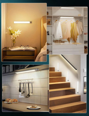 3 Pack Rechargeable LED Under Cabinet Lights with Motion Sensor for ...