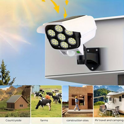 3-Pack Solar Security LED Lights with Dummy Camera Design, IP65 Waterproof