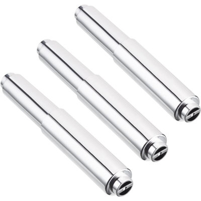 3 Pack Spring Loaded Plastic Toilet Paper Holder Roll Silver Bathroom ...