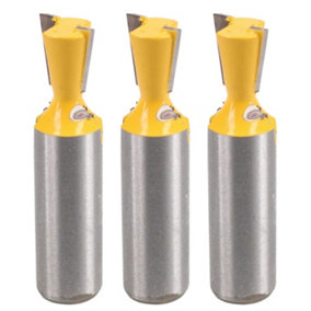 3 Pack TCT Dovetail Joint Router Bit 12.7mm D 14 Degree Cutting Tool 1/2 Shank