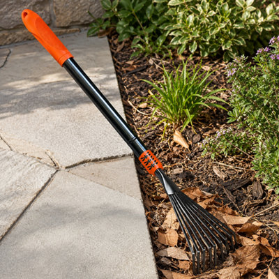 3 Pack Telescopic Garden Rake Adjustable Leaf Lawn Soil Grass Moss Rake ...