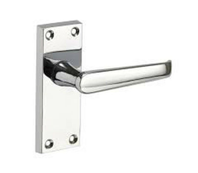 3 Pair Victorian Straight Lever Latch Handles Polished Chrome Finish 120mm x 40mm - Golden Grace