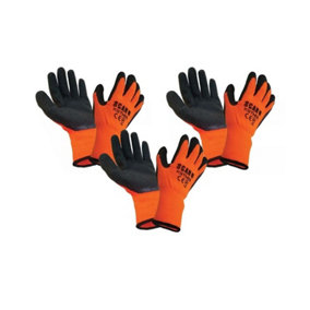 3 Pairs Scan SCAGLOKSTHER Knitshell Thermal Gloves Orange and Black
