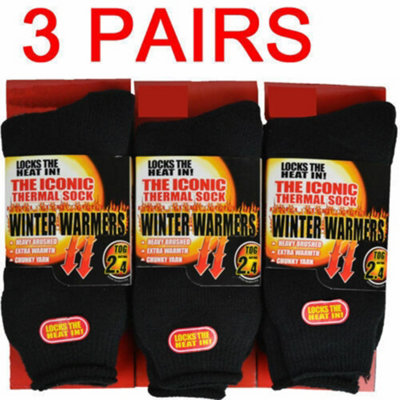 3 Pairs Winter Warmer Socks Thermal Warm Walking Thick Wool 6-11 Unisex 2.4 Tog