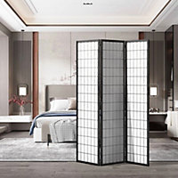 3 Panel Black Room Divider Privacy Screen Folding Room Partition H 180 cm x W 130 cm
