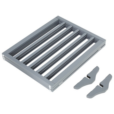3-Panel Grey Wooden Folding Pet Playpen Freestanding Pet Gate with Fixed Bracket 60.5cm H - 4