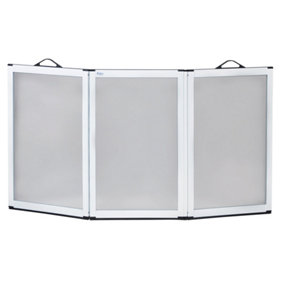 3 Panel Portable Shower Guard Screen - Hinged Doors - Folds Flat for Storage