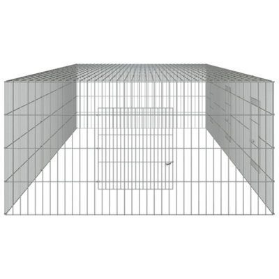 3-Panel Rabbit Cage 325x109x54 cm Galvanised Iron
