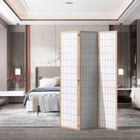 3 Panel Room Divider Privacy Screen Folding Room Partition Natural H 180 cm x W 130 cm