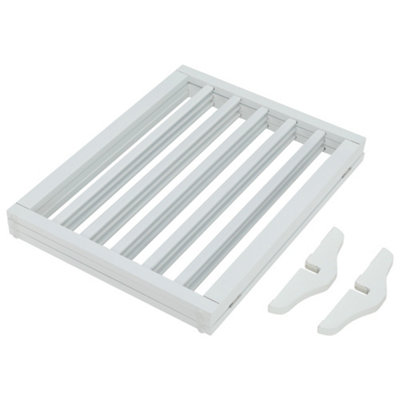 3-Panel White Wooden Folding Pet Playpen Freestanding Pet Gate with Fixed Bracket 60.5cm H - 4