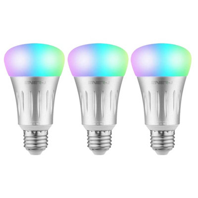 3 Pc Pack 7W Smart WiFi led lights RGB WW Smart LED Bulb E27 Smart & Convenient Voice Control