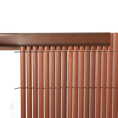3 Pcs Brown Garden Fence PVC Privacy Screen Panel Slat Strips Fixing Clip 1 M