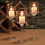 3 Pcs Glass Candle Holder Tealight Holder Set Candlestick Table Centerpiece
