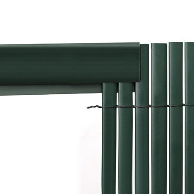 3 Pcs Green PVC Garden Panel Slats Fence Fence - 3