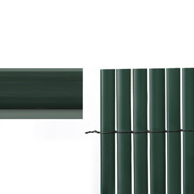 3 Pcs Green PVC Garden Panel Slats Fence Fence - 4
