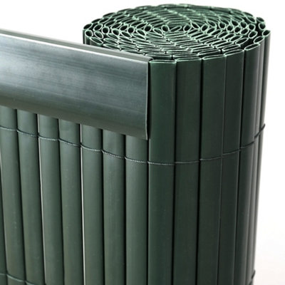 3 Pcs Green PVC Garden Panel Slats Fence Fence - 5