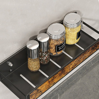 3 Pcs Industrial Wall Mount Spice Rack Organizer DIY at B Q