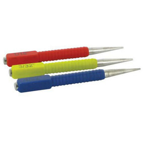 3 Piece 127mm Nail Punch Set 1/32 Inch 2/32 Inch & 3/32 Inch Sizes