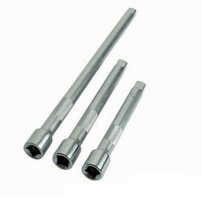 3 Piece 3/8" inch Drive Shaft Extension Bar Set 75mm 150mm 250mm