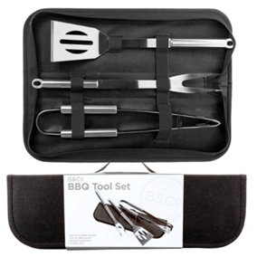 3 Piece BBQ Set With Carry Case - B&Co