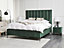 3 Piece Bedroom Set Velvet EU King Size Dark Green SEZANNE