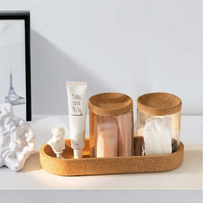 3-Piece Borosilicate Glass Storage Jar Set with Cork Lids