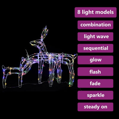 3 Piece Christmas Light Display Reindeers 229 LEDs - 4