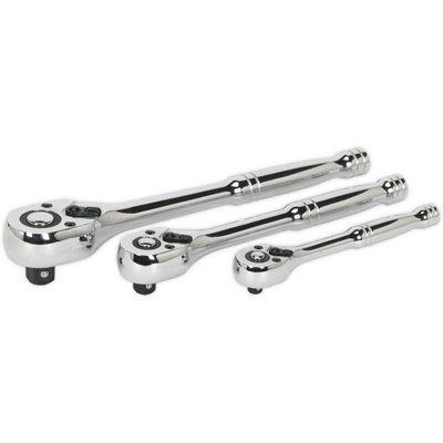 3 Piece Chrome Vanadium Ratchet Wrench Set - Perfect for DIY and Professional Use