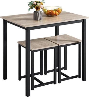 3 Piece Dining Table Set Kitchen Table & Chair Sets for 2 Breakfast Bar ...