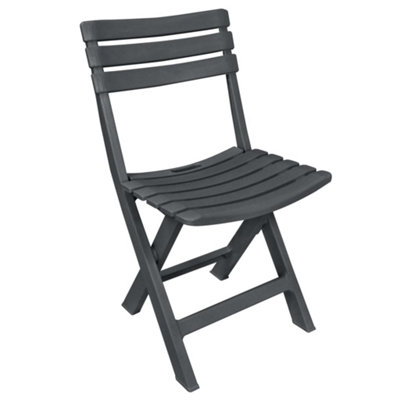 3 Piece Folding Bistro Set Plastic Anthracite - 3