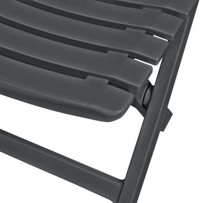 3 Piece Folding Bistro Set Plastic Anthracite - 4