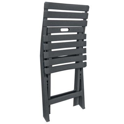 3 Piece Folding Bistro Set Plastic Anthracite - 6