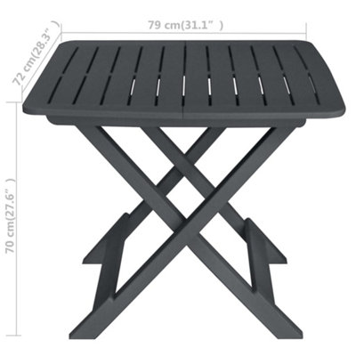 3 Piece Folding Bistro Set Plastic Anthracite - 9