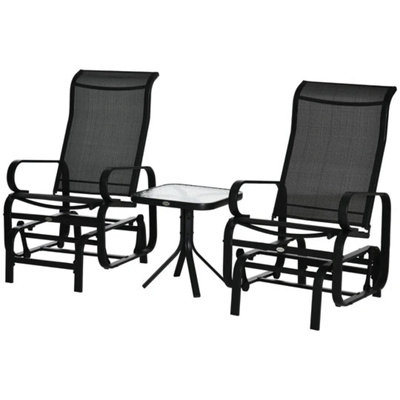 3-Piece Garden Gliding Chair Set - 3