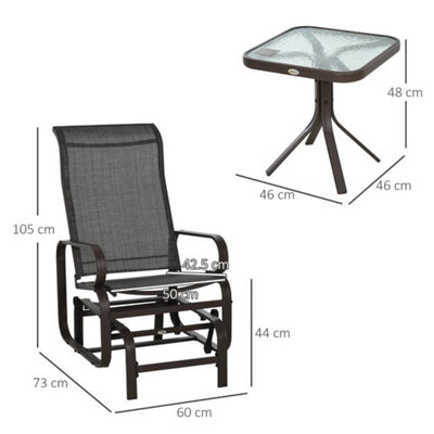 3-Piece Garden Gliding Chair Set - 4